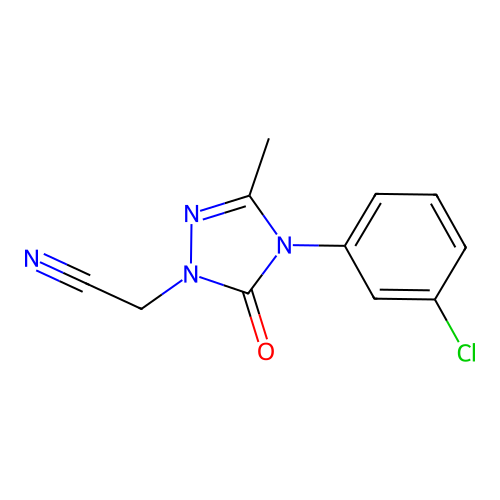2-[4-(3-chlorophenyl)-3-methyl-5-oxo-4,5-dihydro-1H-1,2,4-triazol-1-yl]acetonitrile structure
