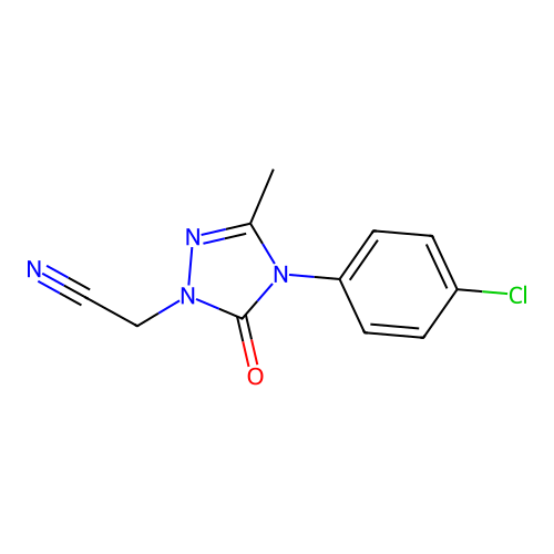 2-[4-(4-chlorophenyl)-3-methyl-5-oxo-4,5-dihydro-1H-1,2,4-triazol-1-yl]acetonitrile structure