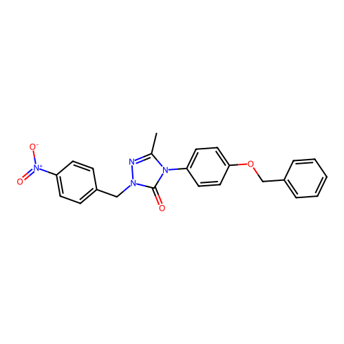 4-[4-(benzyloxy)phenyl]-5-methyl-2-(4-nitrobenzyl)-2,4-dihydro-3H-1,2,4-triazol-3-one structure