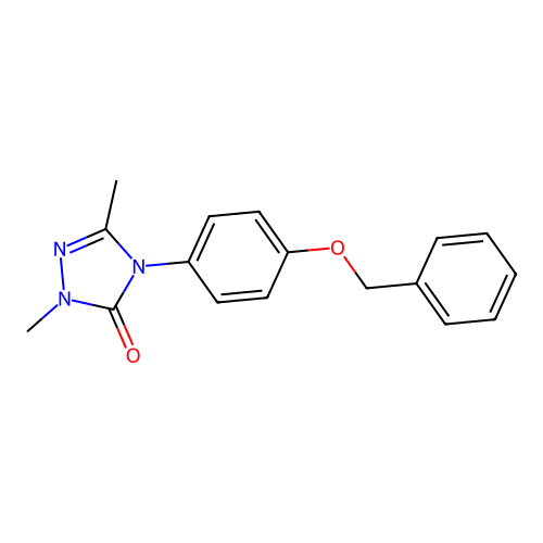 4-[4-(benzyloxy)phenyl]-2,5-dimethyl-2,4-dihydro-3H-1,2,4-triazol-3-one structure