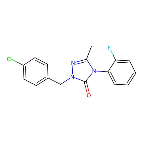 2-(4-chlorobenzyl)-4-(2-fluorophenyl)-5-methyl-2,4-dihydro-3H-1,2,4-triazol-3-one structure