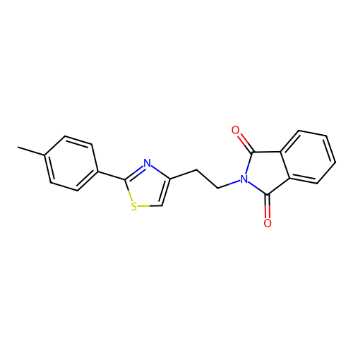 2-{2-[2-(4-methylphenyl)-1,3-thiazol-4-yl]ethyl}-1H-isoindole-1,3(2H)-dione structure