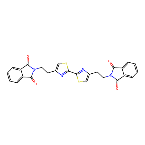 4,4'-bis-(2-phthalimido-ethyl)-[2,2']bithiazolyl structure