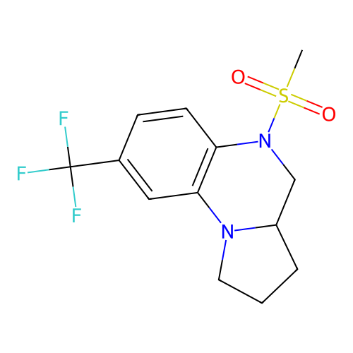 5-(methylsulfonyl)-8-(trifluoromethyl)-1,2,3,3a,4,5-hexahydropyrrolo[1,2-a]quinoxaline structure
