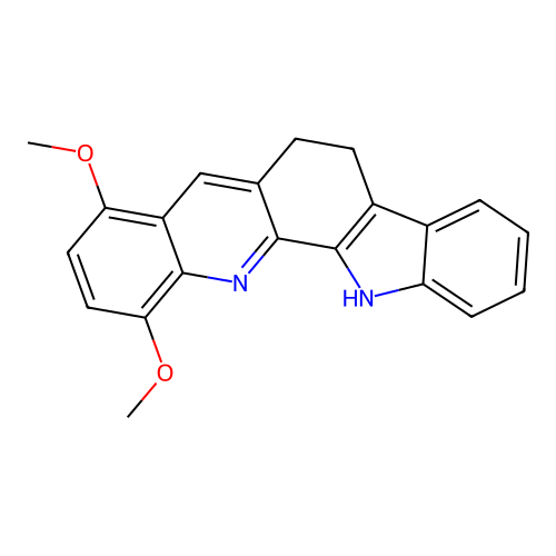 11-methoxy-6,13-dihydro-5H-indolo[3,2-c]acridin-8-yl methyl ether structure