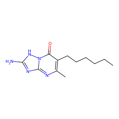 2-Amino-6-hexyl-5-methyl[1,2,4]triazolo[1,5-a]pyrimidin-7-ol structure