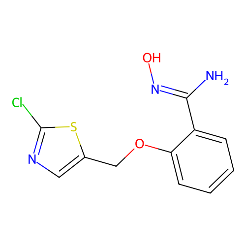 2-[(2-chloro-1,3-thiazol-5-yl)methoxy]-N'-hydroxybenzenecarboximidamide structure