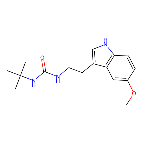 N-(tert-butyl)-N'-[2-(5-methoxy-1H-indol-3-yl)ethyl]urea structure