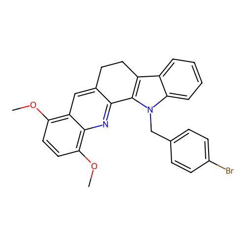 13-(4-bromobenzyl)-8,11-dimethoxy-6,13-dihydro-5H-indolo[3,2-c]acridine structure