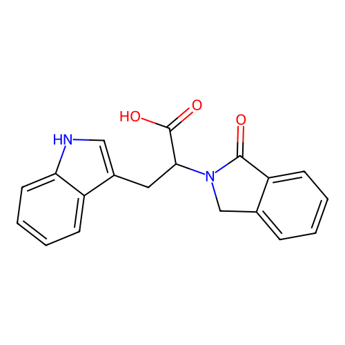 3-(1H-indol-3-yl)-2-(1-oxo-1,3-dihydro-2H-isoindol-2-yl)propanoic acid structure