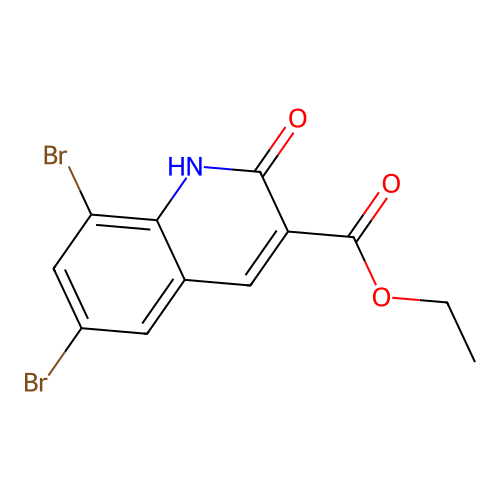 Ethyl 6,8-dibromo-1,2-dihydro-2-oxo-3-quinolinecarboxylate structure