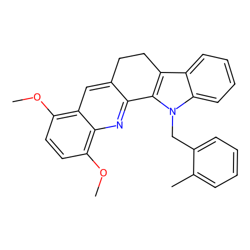 8,11-dimethoxy-13-(2-methylbenzyl)-6,13-dihydro-5H-indolo[3,2-c]acridine structure