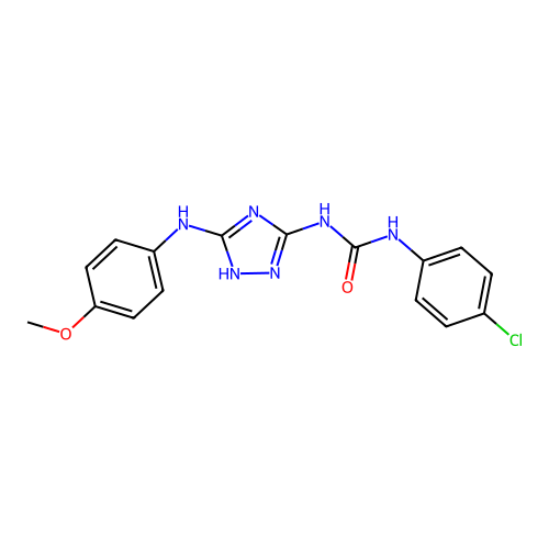 N-(4-chlorophenyl)-N'-[5-(4-methoxyanilino)-4H-1,2,4-triazol-3-yl]urea structure