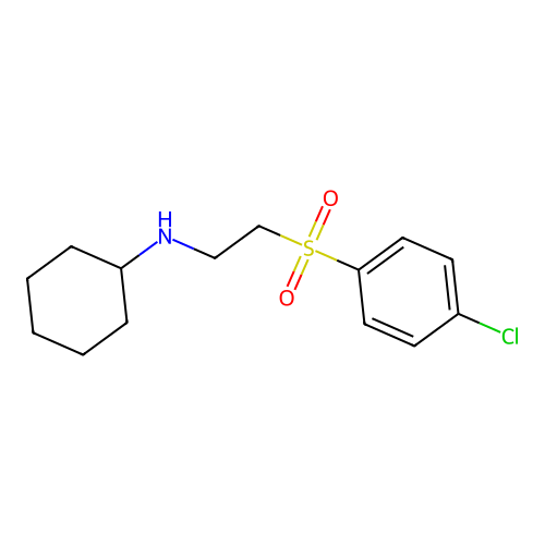 N-[2-(4-chlorophenyl)sulfonylethyl]cyclohexanamine structure