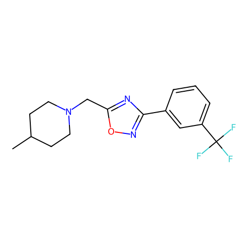 4-methyl-1-({3-[3-(trifluoromethyl)phenyl]-1,2,4-oxadiazol-5-yl}methyl)piperidine structure