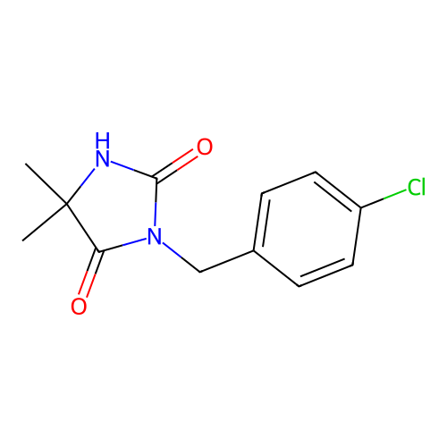 3-[(4-Chlorophenyl)methyl]-5,5-dimethylimidazolidine-2,4-dione structure