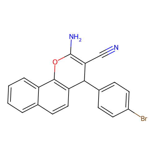 2-amino-4-(4-bromophenyl)-4H-benzo[h]chromene-3-carbonitrile structure