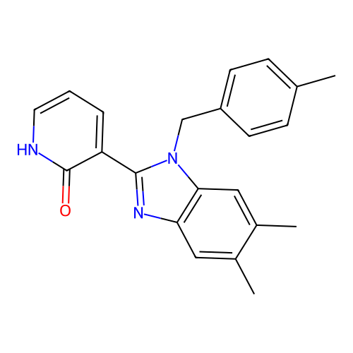 3-[5,6-dimethyl-1-(4-methylbenzyl)-1H-1,3-benzimidazol-2-yl]-2(1H)-pyridinone structure
