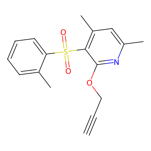 4,6-Dimethyl-3-[(2-methylphenyl)sulfonyl]-2-(2-propynyloxy)pyridine structure