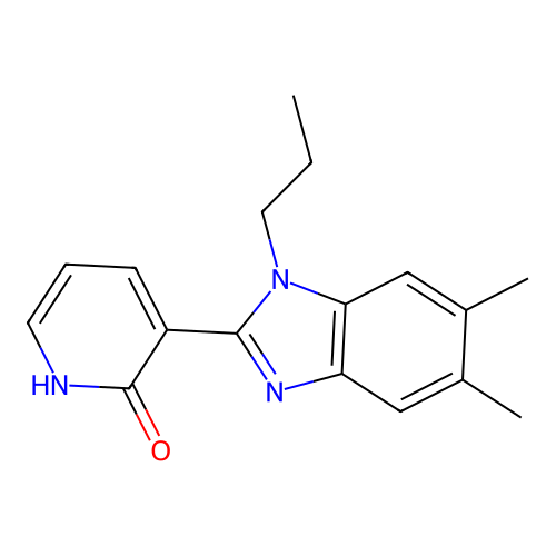 3-(5,6-dimethyl-1-propyl-1H-1,3-benzimidazol-2-yl)-2(1H)-pyridinone structure