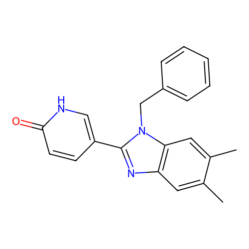 5-(1-benzyl-5,6-dimethyl-1H-1,3-benzimidazol-2-yl)-2(1H)-pyridinone structure