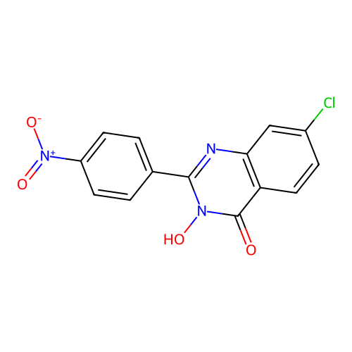7-chloro-3-hydroxy-2-(4-nitrophenyl)-4(3H)-quinazolinone structure