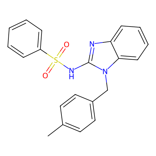 N-[1-(4-methylbenzyl)-1,3-dihydro-2H-1,3-benzimidazol-2-yliden]benzenesulfonamide structure
