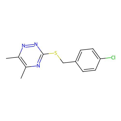 4-Chlorobenzyl 5,6-dimethyl-1,2,4-triazin-3-yl sulfide structure