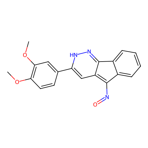 3-(3,4-dimethoxyphenyl)-5H-indeno[1,2-c]pyridazin-5-one oxime structure