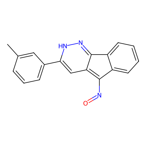 3-(3-methylphenyl)-5H-indeno[1,2-c]pyridazin-5-one oxime structure