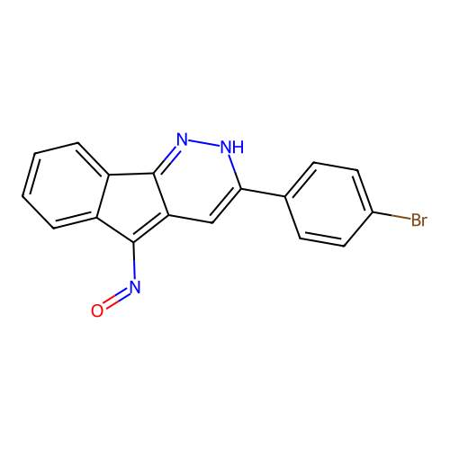 3-(4-bromophenyl)-5H-indeno[1,2-c]pyridazin-5-one oxime structure