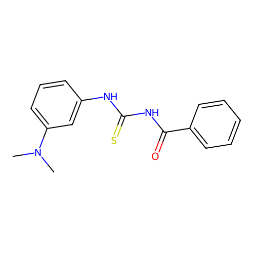 N-benzoyl-N'-[3-(dimethylamino)phenyl]thiourea structure
