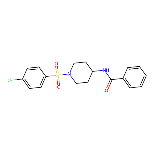 N-{1-[(4-chlorophenyl)sulfonyl]-4-piperidinyl}benzenecarboxamide structure
