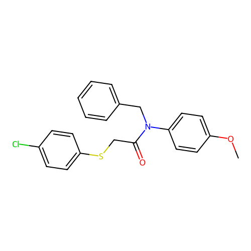 N-benzyl-2-[(4-chlorophenyl)sulfanyl]-N-(4-methoxyphenyl)acetamide structure