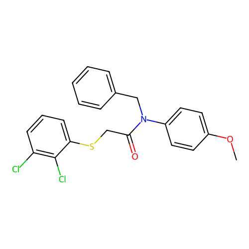 N-benzyl-2-[(2,3-dichlorophenyl)sulfanyl]-N-(4-methoxyphenyl)acetamide structure