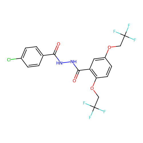 N'-(4-chlorobenzoyl)-2,5-bis(2,2,2-trifluoroethoxy)benzohydrazide structure
