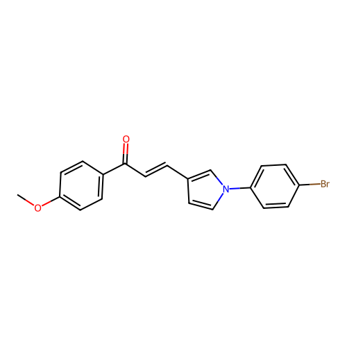 (E)-3-[1-(4-bromophenyl)-1H-pyrrol-3-yl]-1-(4-methoxyphenyl)-2-propen-1-one structure