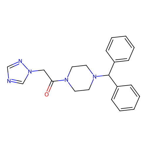 1-[4-(diphenylmethyl)piperazin-1-yl]-2-(1H-1,2,4-triazol-1-yl)ethan-1-one structure