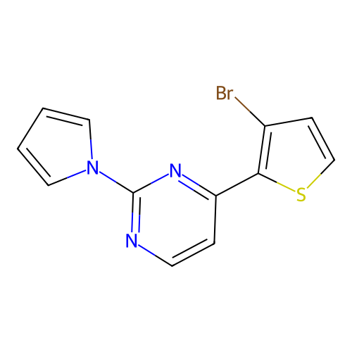 4-(3-bromo-2-thienyl)-2-(1H-pyrrol-1-yl)pyrimidine structure