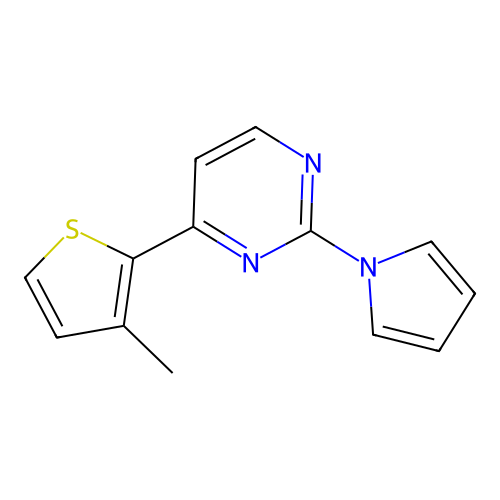 4-(3-methyl-2-thienyl)-2-(1H-pyrrol-1-yl)pyrimidine structure