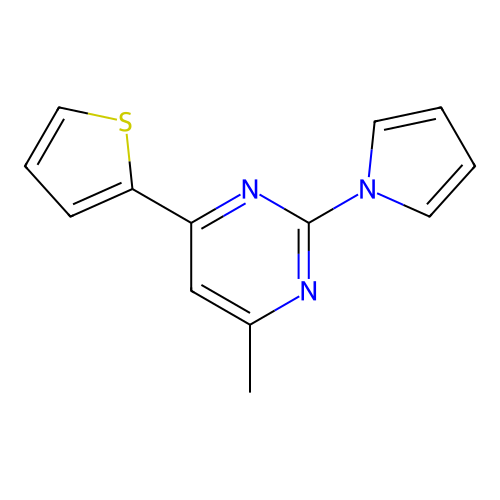 4-Methyl-2-(1H-pyrrol-1-yl)-6-(thiophen-2-yl)pyrimidine structure