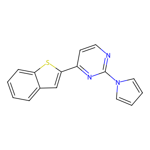 4-(1-benzothiophen-2-yl)-2-(1H-pyrrol-1-yl)pyrimidine structure