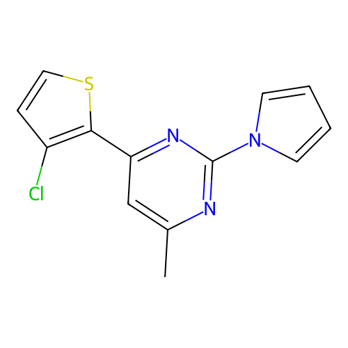 4-(3-chloro-2-thienyl)-6-methyl-2-(1H-pyrrol-1-yl)pyrimidine structure