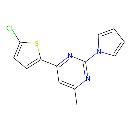 4-(5-chloro-2-thienyl)-6-methyl-2-(1H-pyrrol-1-yl)pyrimidine structure