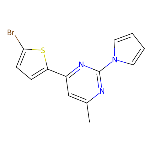 4-(5-Bromo-2-thiophenyl)-6-methyl-2-(1-pyrrolyl)pyrimidine structure