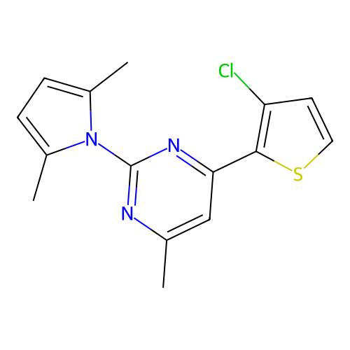 4-(3-Chlorothiophen-2-yl)-2-(2,5-dimethylpyrrol-1-yl)-6-methylpyrimidine structure