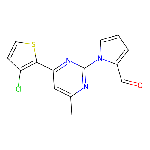 1-[4-(3-chloro-2-thienyl)-6-methyl-2-pyrimidinyl]-1H-pyrrole-2-carbaldehyde structure