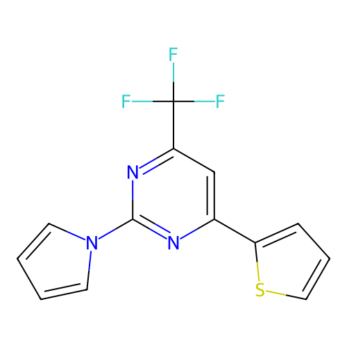 2-(1H-pyrrol-1-yl)-4-(2-thienyl)-6-(trifluoromethyl)pyrimidine structure