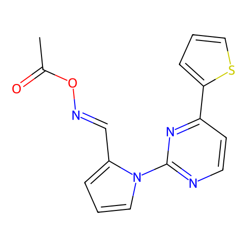 [[1-(4-Thiophen-2-ylpyrimidin-2-yl)pyrrol-2-yl]methylideneamino] acetate structure