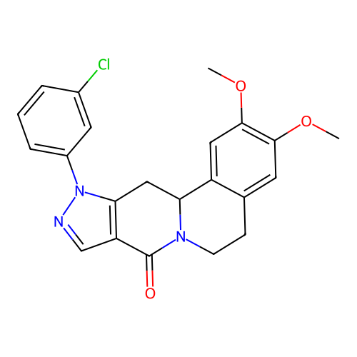 11-(3-chlorophenyl)-2,3-dimethoxy-5,11,12,12a-tetrahydropyrazolo[3',4':4,5]pyrido[2,1-a]isoquinolin-8(6H)-one structure